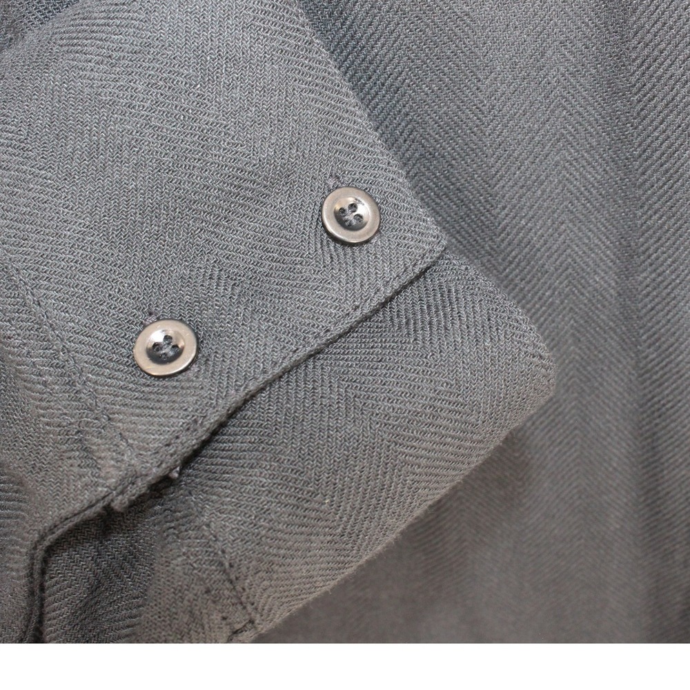 Free People Tunic Button Down Dolman Sleeve Herringbone Size M Charcoal Grey - Picture 5 of 7